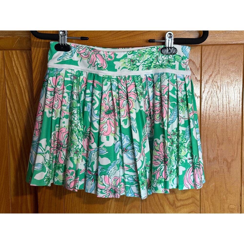 Lilly Pulitzer Luxletic Bacio Skort Spearmint Blossom Views XS - Picture 9 of 11